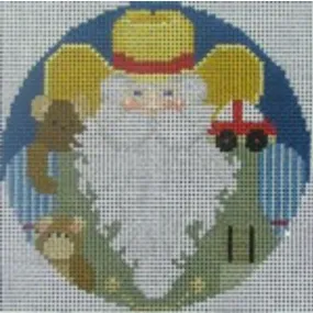 1385E Cowboy Santa Round