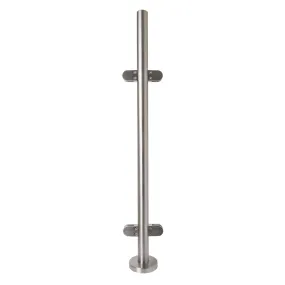 304 Stainless Steel Glass Balustrade Mid Post 42.4mm x 2.0mm With Post Cap