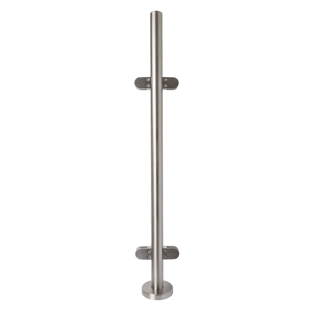 304 Stainless Steel Glass Balustrade Mid Post 42.4mm x 2.0mm With Post Cap