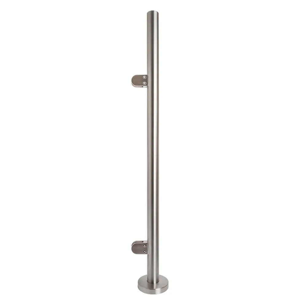 316 Stainless Steel Glass Balustrade End Post 48.3mm x 2.0mm With Post Cap