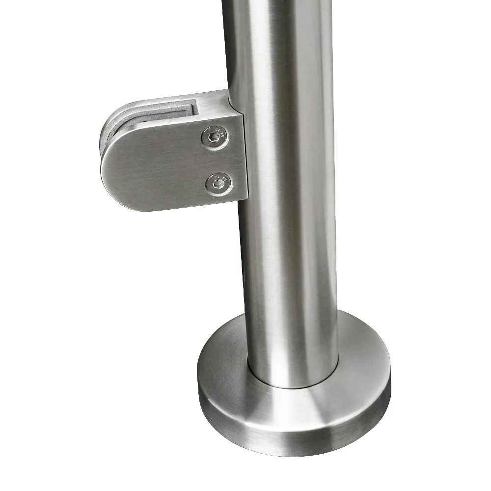 316 Stainless Steel Glass Balustrade End Post 48.3mm x 2.0mm With Post Cap