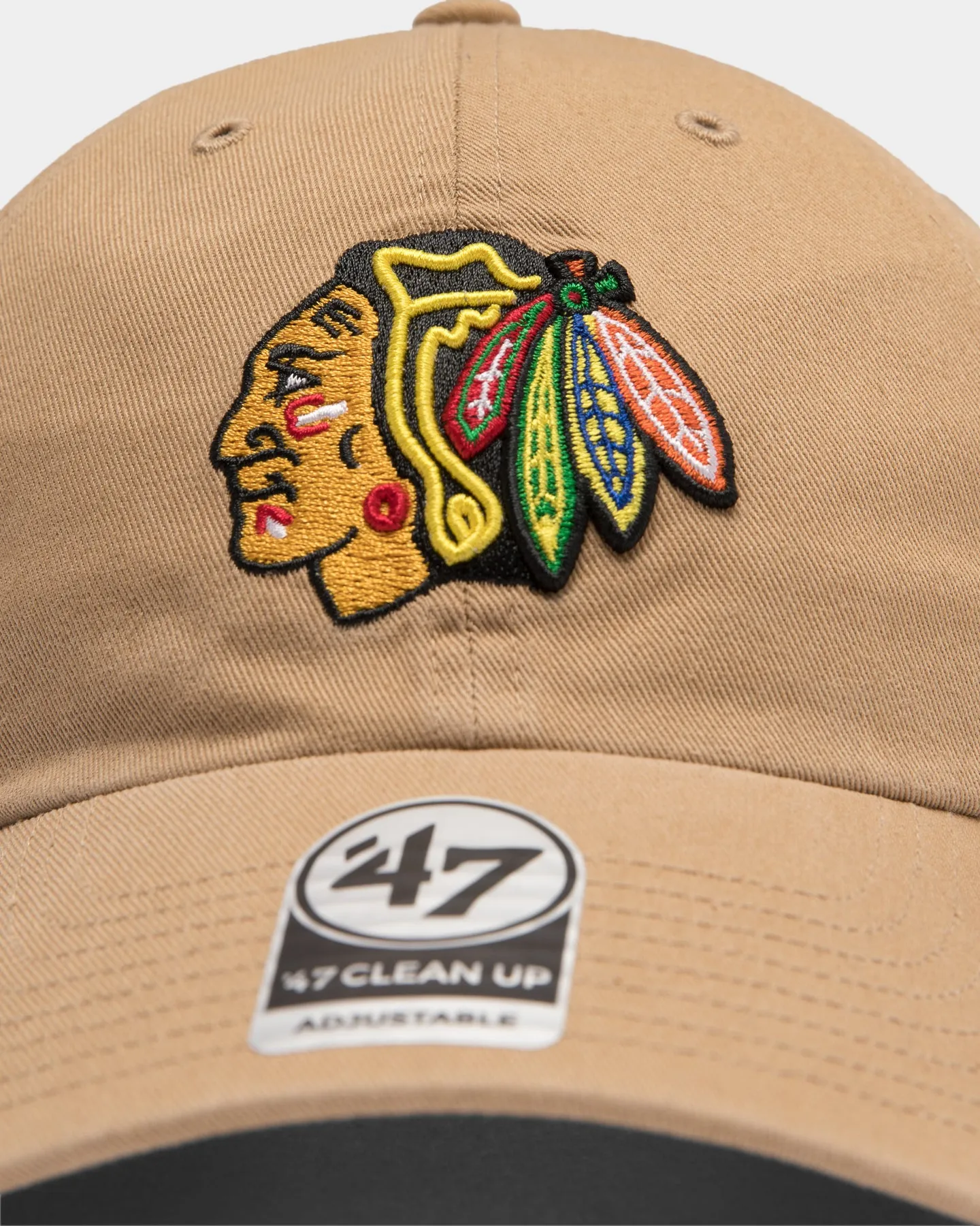 47 Brand Blackhawks Clean Up Strapback Khaki