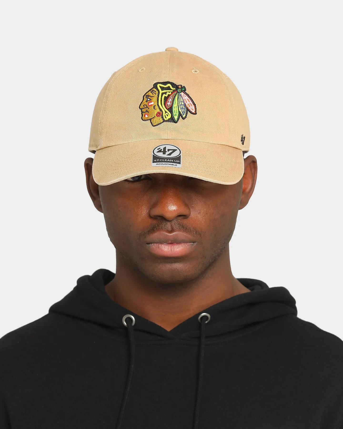 47 Brand Blackhawks Clean Up Strapback Khaki