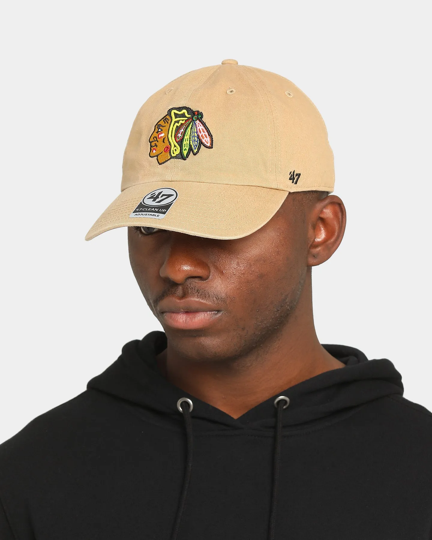 47 Brand Blackhawks Clean Up Strapback Khaki