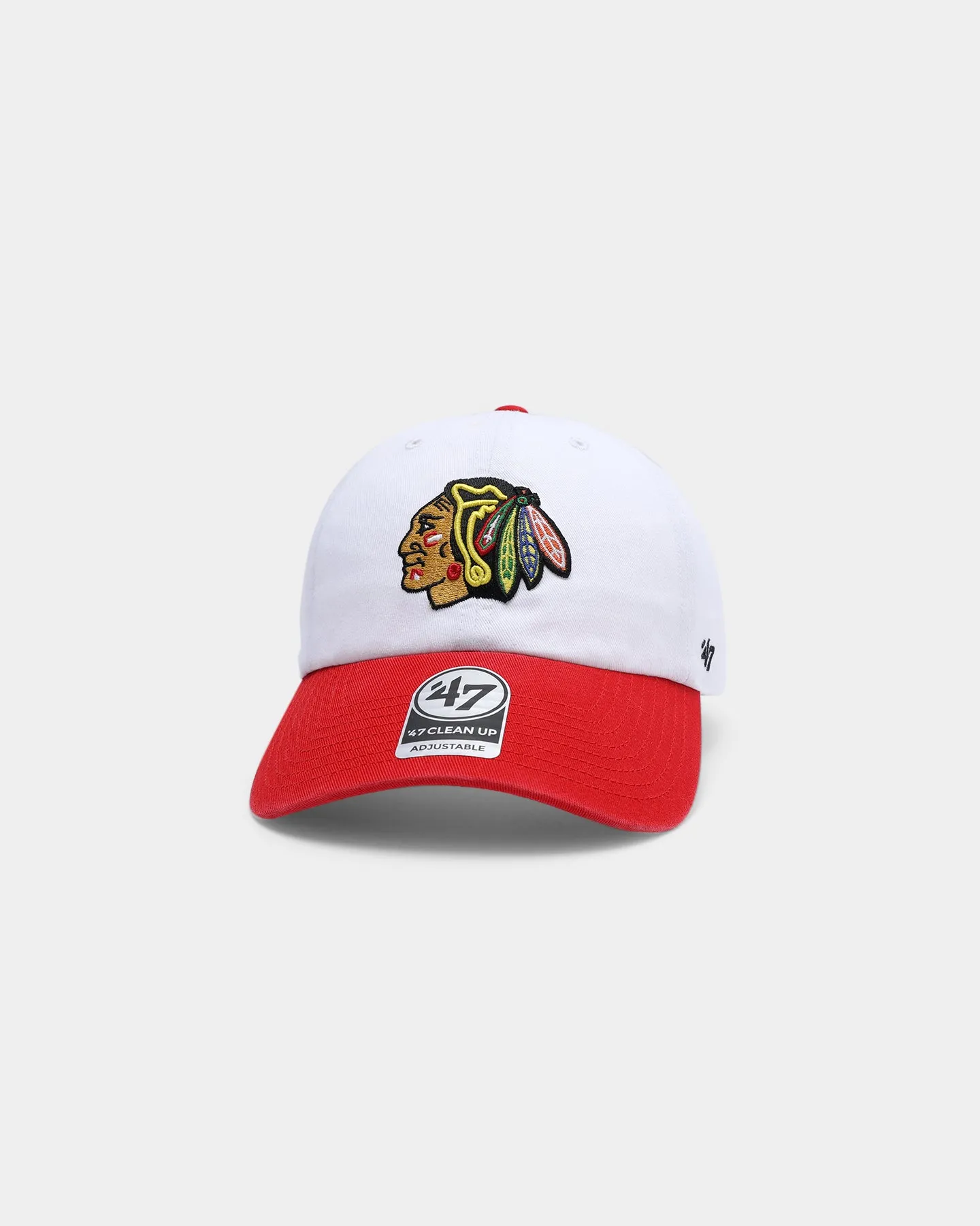 47 Brand Chicago Blackhawks 2-Tone Clean Up Strapback WhiteRed