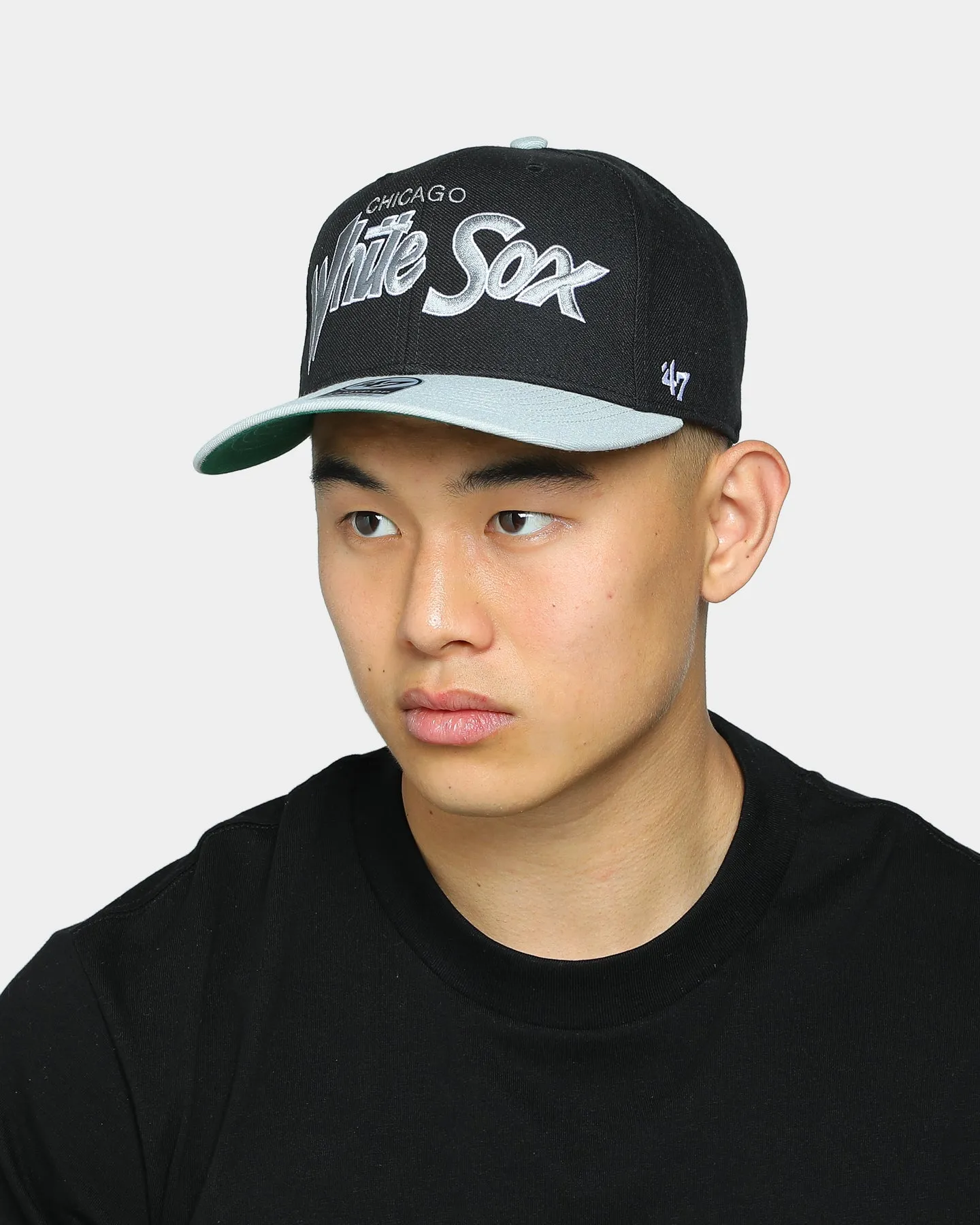 47 Brand Men's Chicago White Sox Script MVP DP Snapback Black/Grey