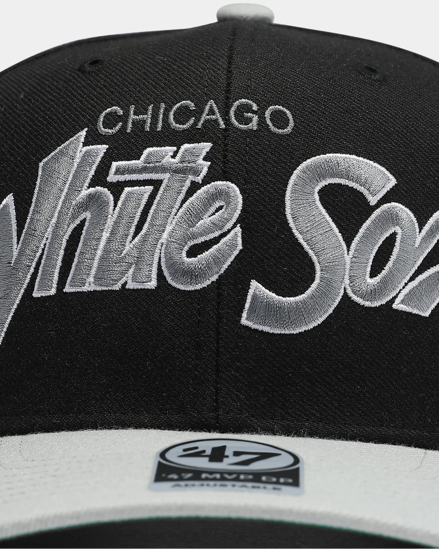 47 Brand Men's Chicago White Sox Script MVP DP Snapback Black/Grey