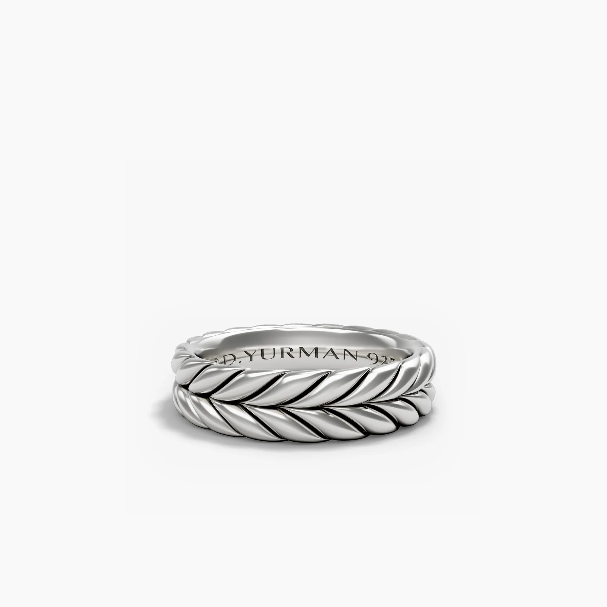 6MM CHEVRON BAND RING SIL