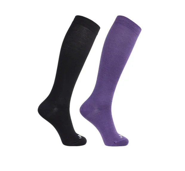 80% Rich Merino Wool Everyday Compression Socks (15-20mmHg) - Solids - 2 Pack