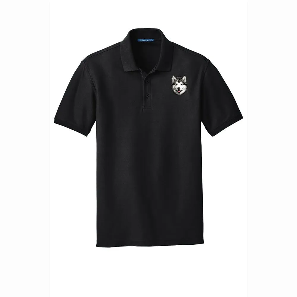 Alaskan Malamute Embroidered Men's Short Sleeve Polo