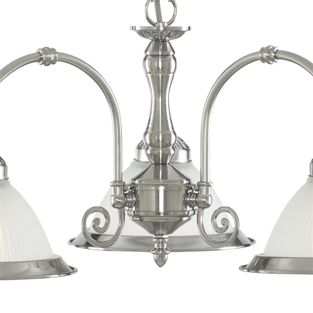 American Diner 3/5Lt Multi-Arm Pendant - Antique Brass/Satin Silver Finish