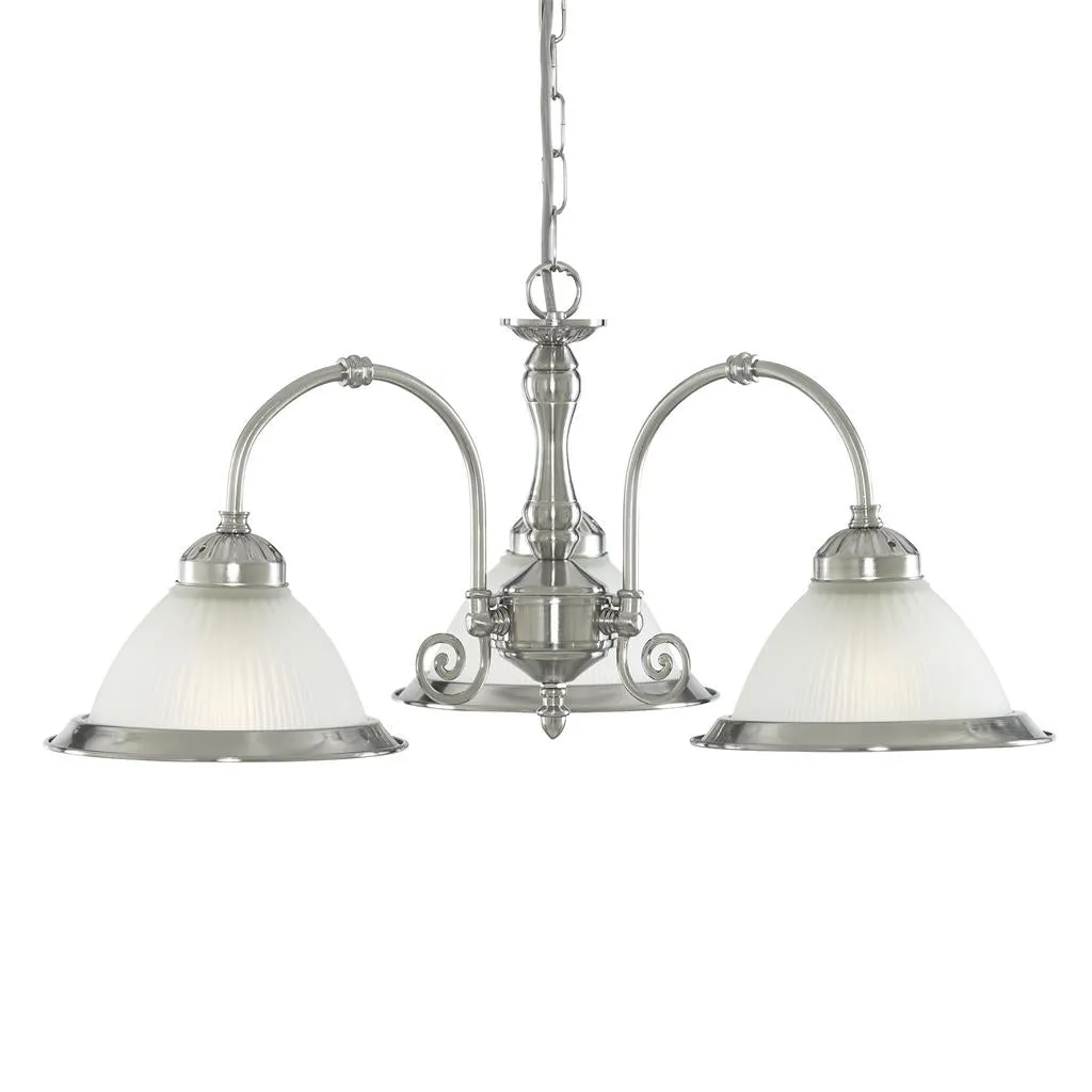 American Diner 3/5Lt Multi-Arm Pendant - Antique Brass/Satin Silver Finish