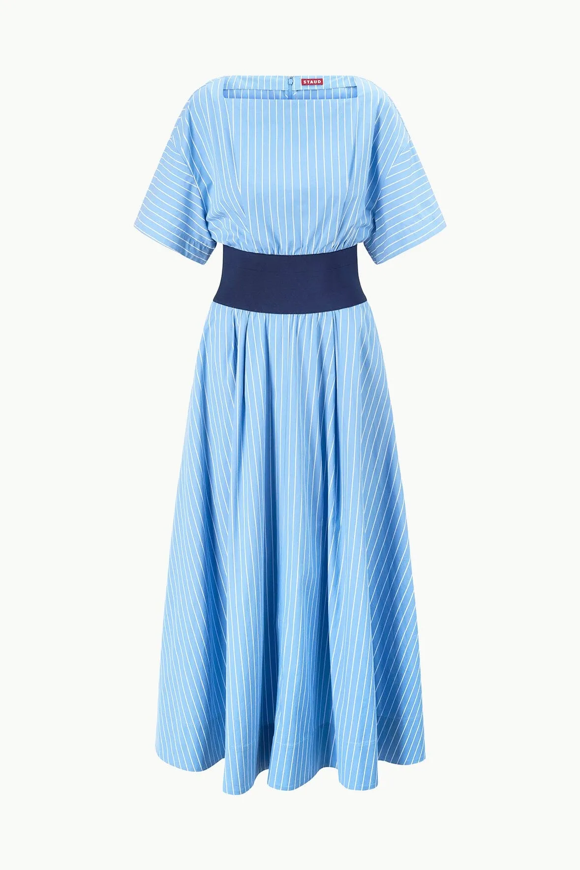 AMY DRESS | AZURE PINSTRIPE