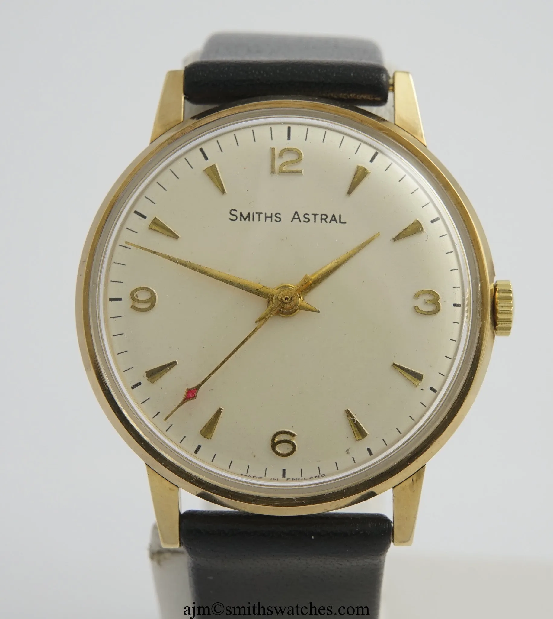 ASTRAL SMITHS MADE IN ENGLAND SOLID 9CT GOLD VINTAGE GENTS WRISTWATCH BRITISH RAIL 1969 NEAR MINT WITH BOX