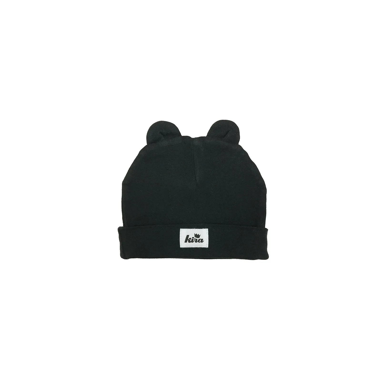 Baby hat with ears in black