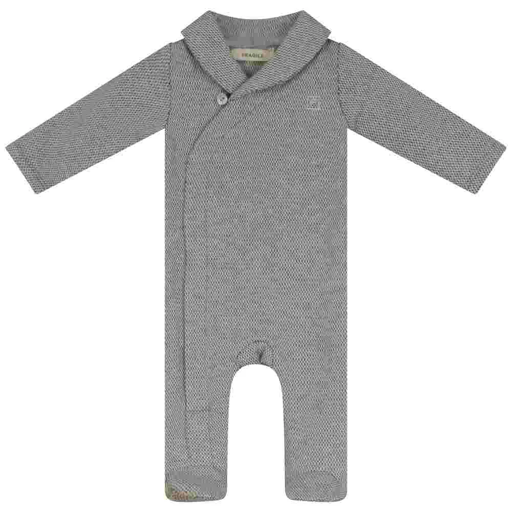 Baby Romper With Shawl Collar