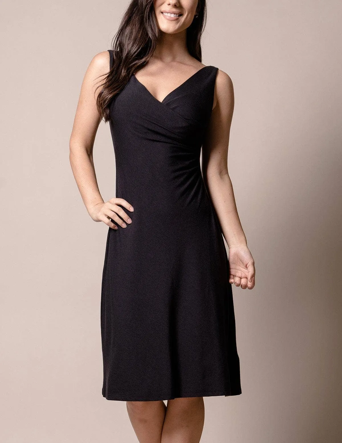 Bamboo Two-Way Black Dress - L Only - As-Is-Clearance