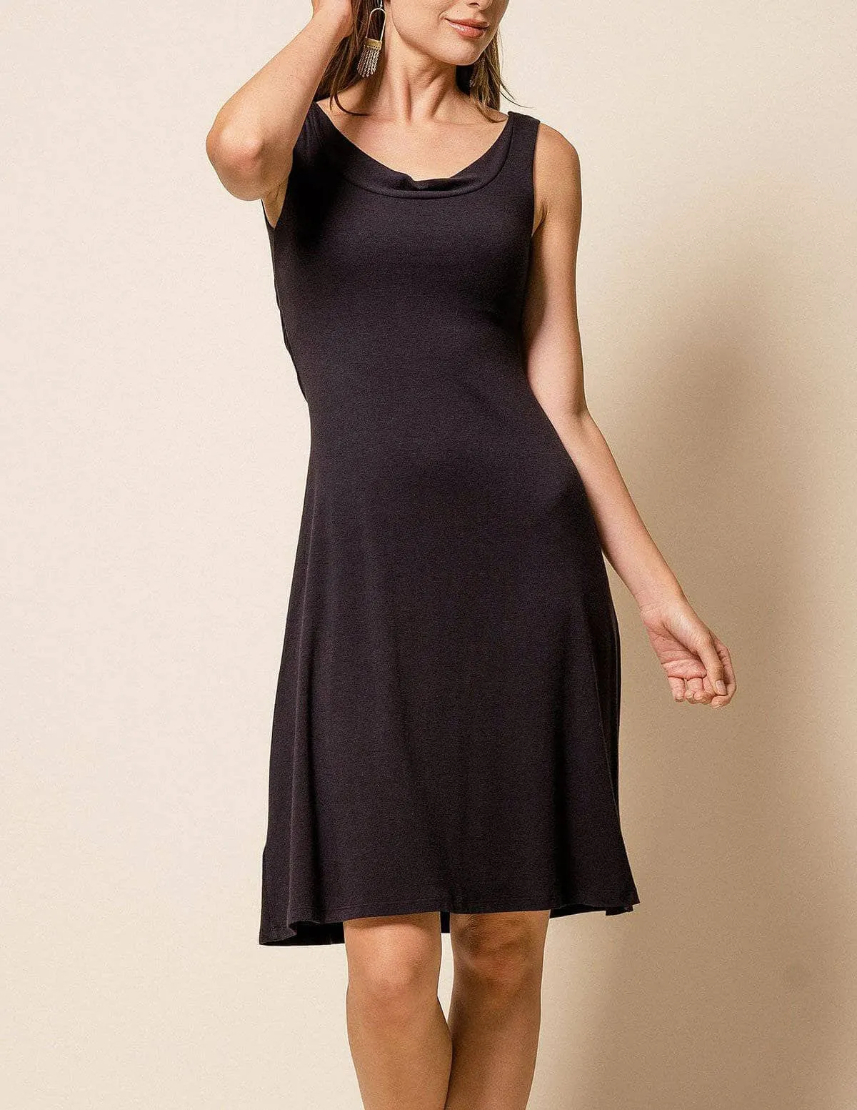 Bamboo Two-Way Black Dress - L Only - As-Is-Clearance