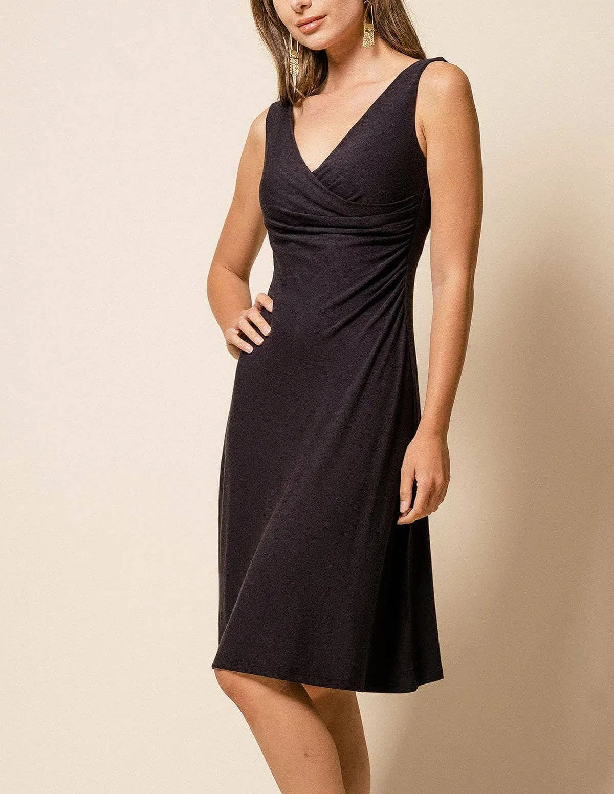 Bamboo Two-Way Black Dress - L Only - As-Is-Clearance