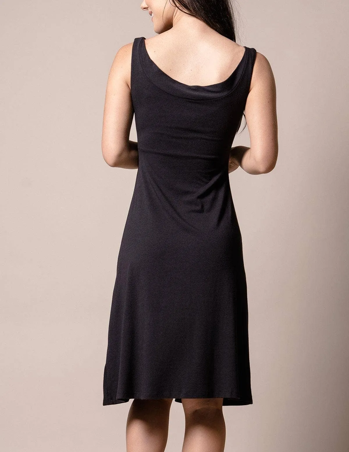 Bamboo Two-Way Black Dress - L Only - As-Is-Clearance