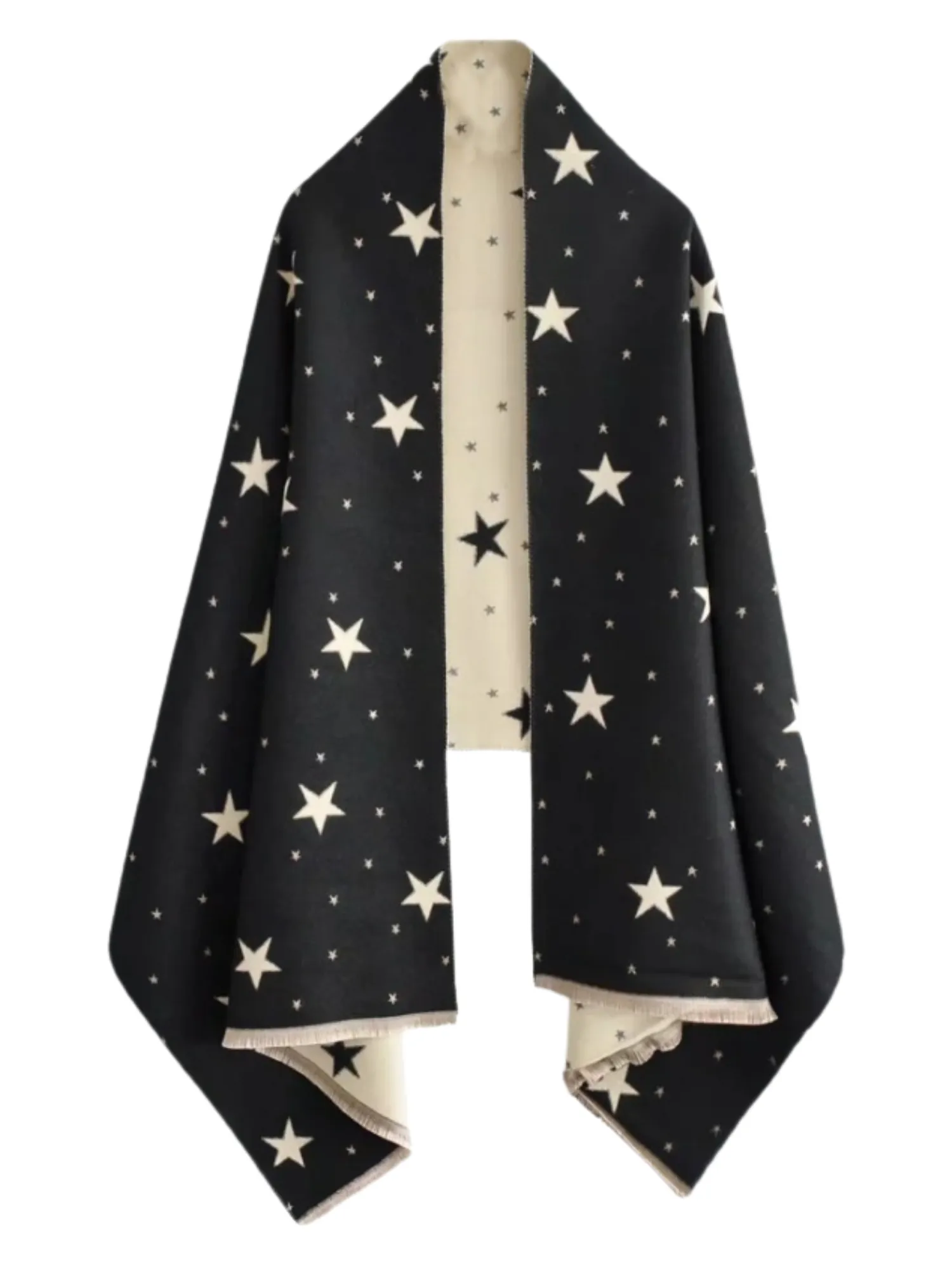 'Belinda' Two-side Tassel Star Pattern Scarf