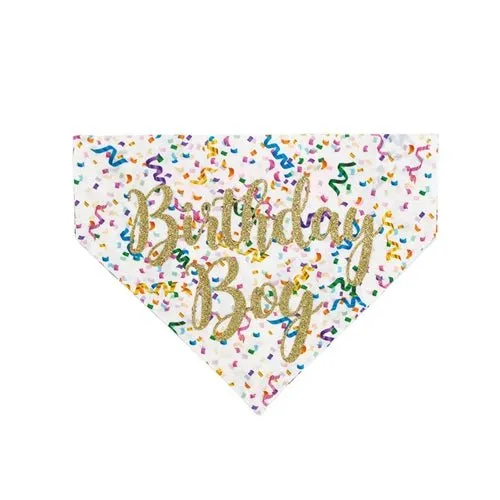 Birthday Boy Dog Bandana - White