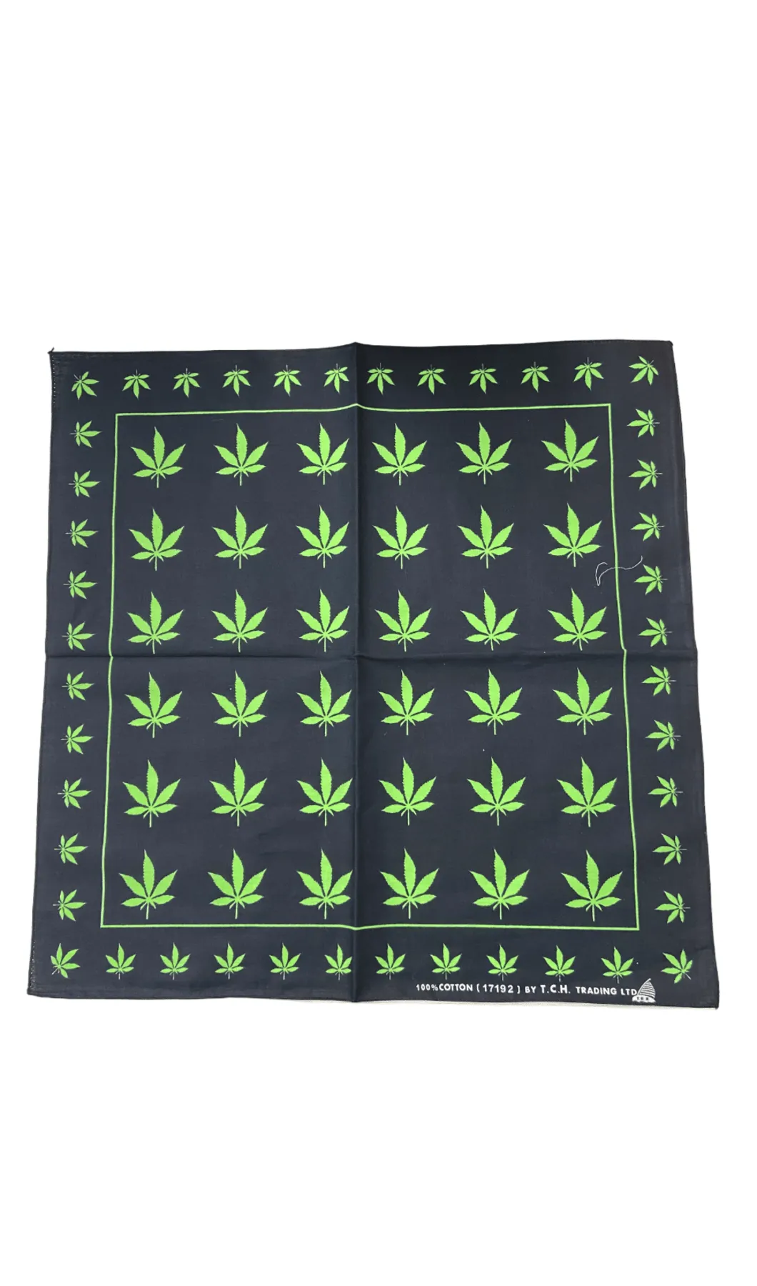 Black and Green Weed Leaf Bandana