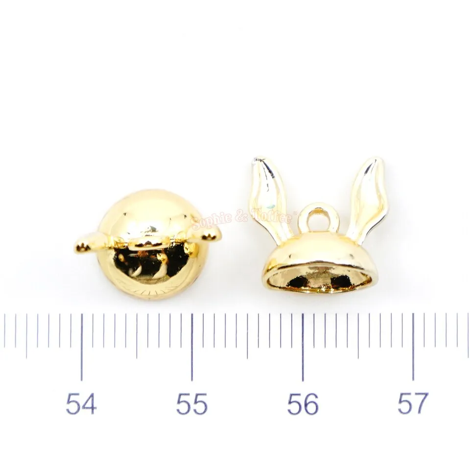 Bunny Ears Glue on Cap Hoop Charm (2 pieces)