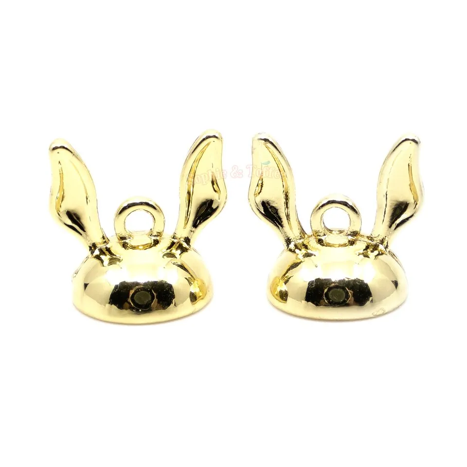 Bunny Ears Glue on Cap Hoop Charm (2 pieces)