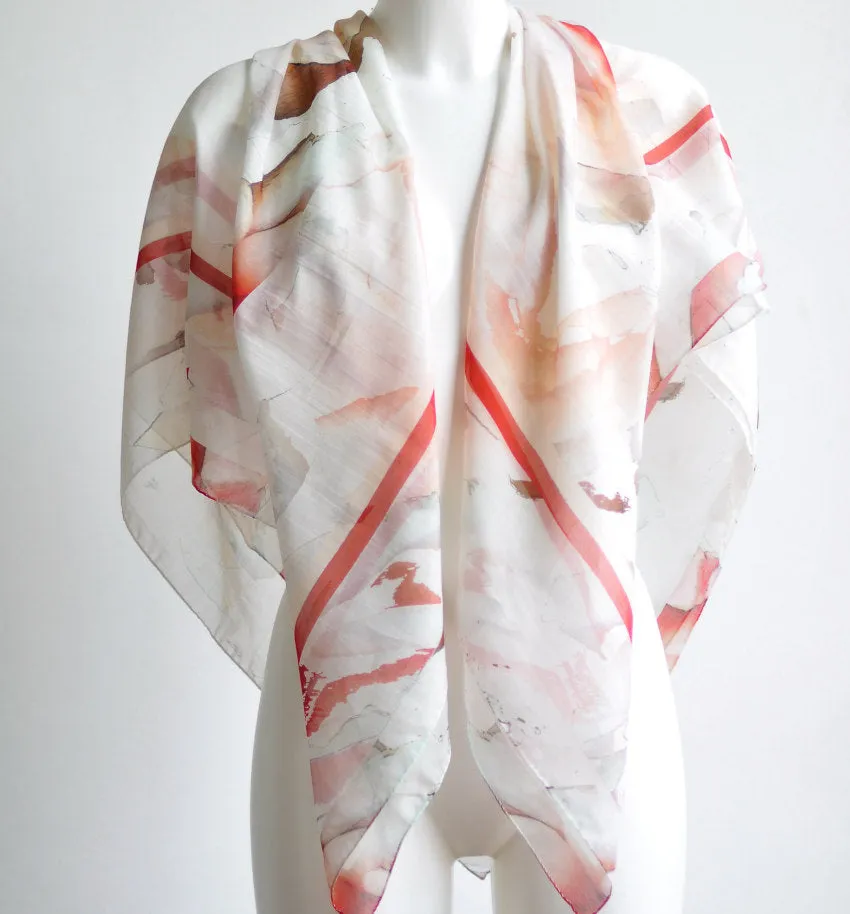 Camelia Cream Cotton & Silk Oversized Square Shawl