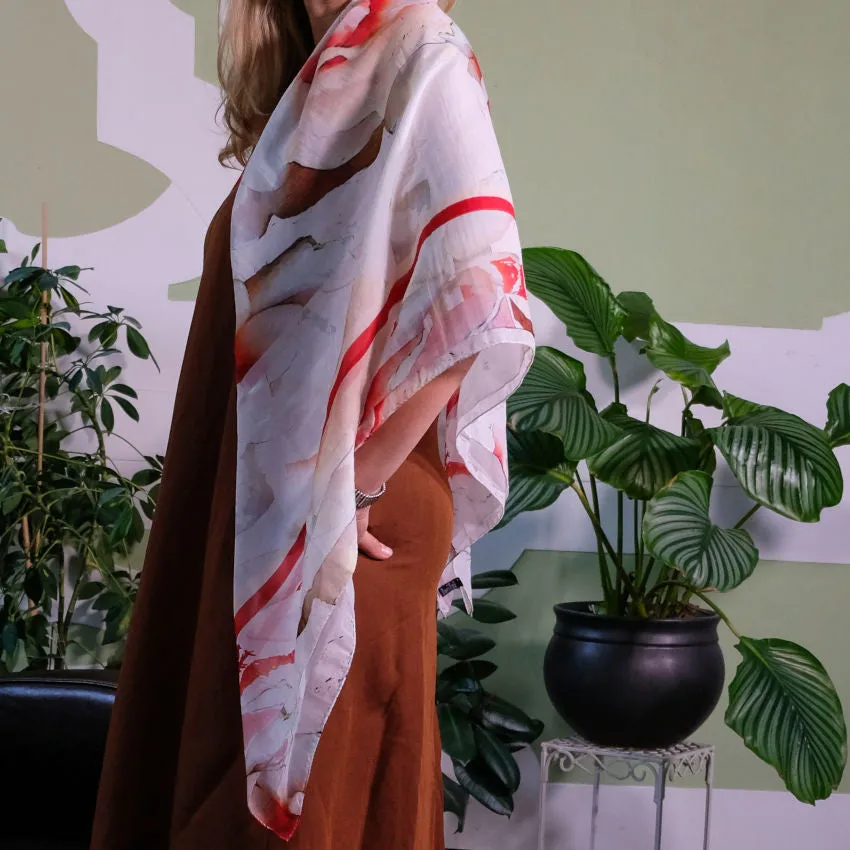 Camelia Cream Cotton & Silk Oversized Square Shawl