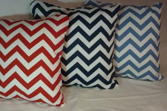 Chevron pillow cover, 12 colors 18 or 20 inch pillow covers, Chevron on both sides