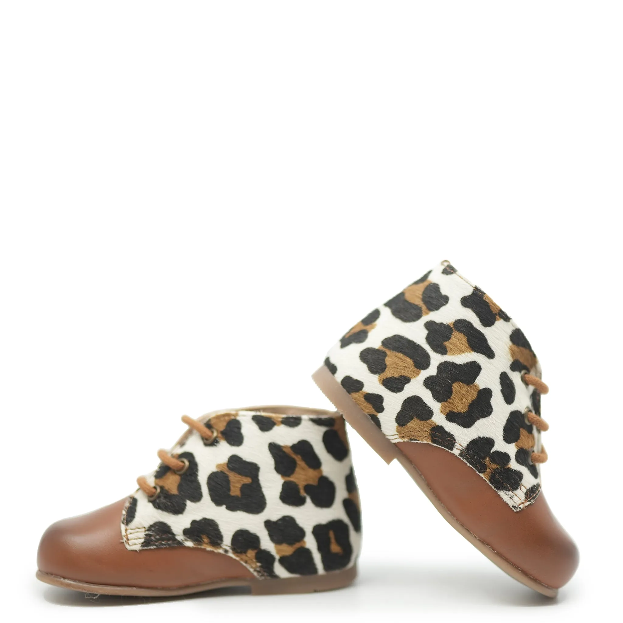 Confetti Leopard and Brown Baby Bootie