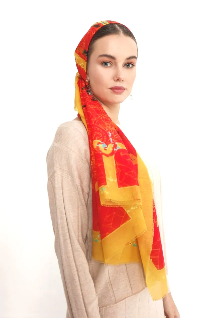 Cotton Silk Shawl, FLAME Collection