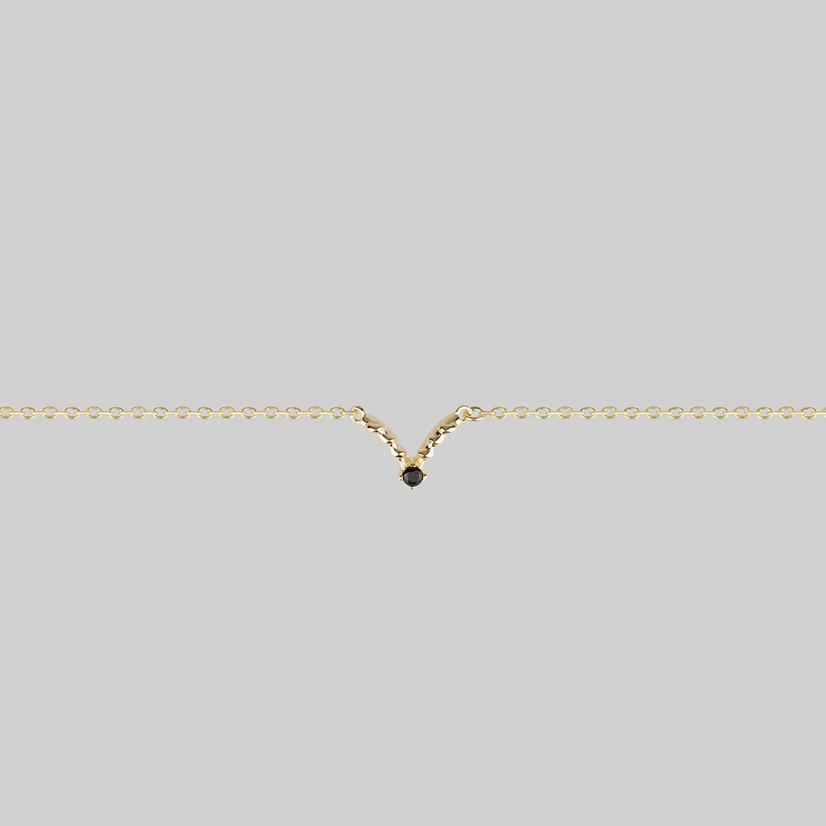 CUPID. Black Spinel Chevron Collar - Gold