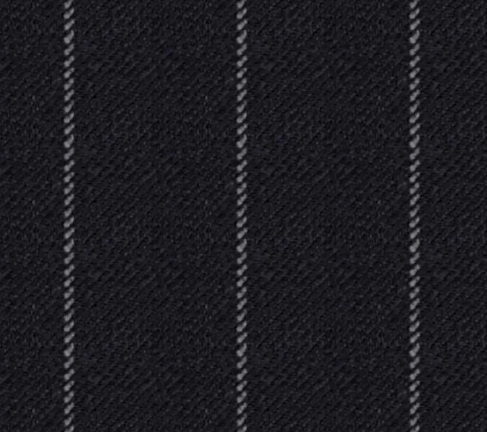 Dark Navy Pinstripe S130 Wool