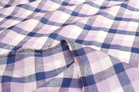 DEADSTOCK 100% Linen Check Plaid - 1