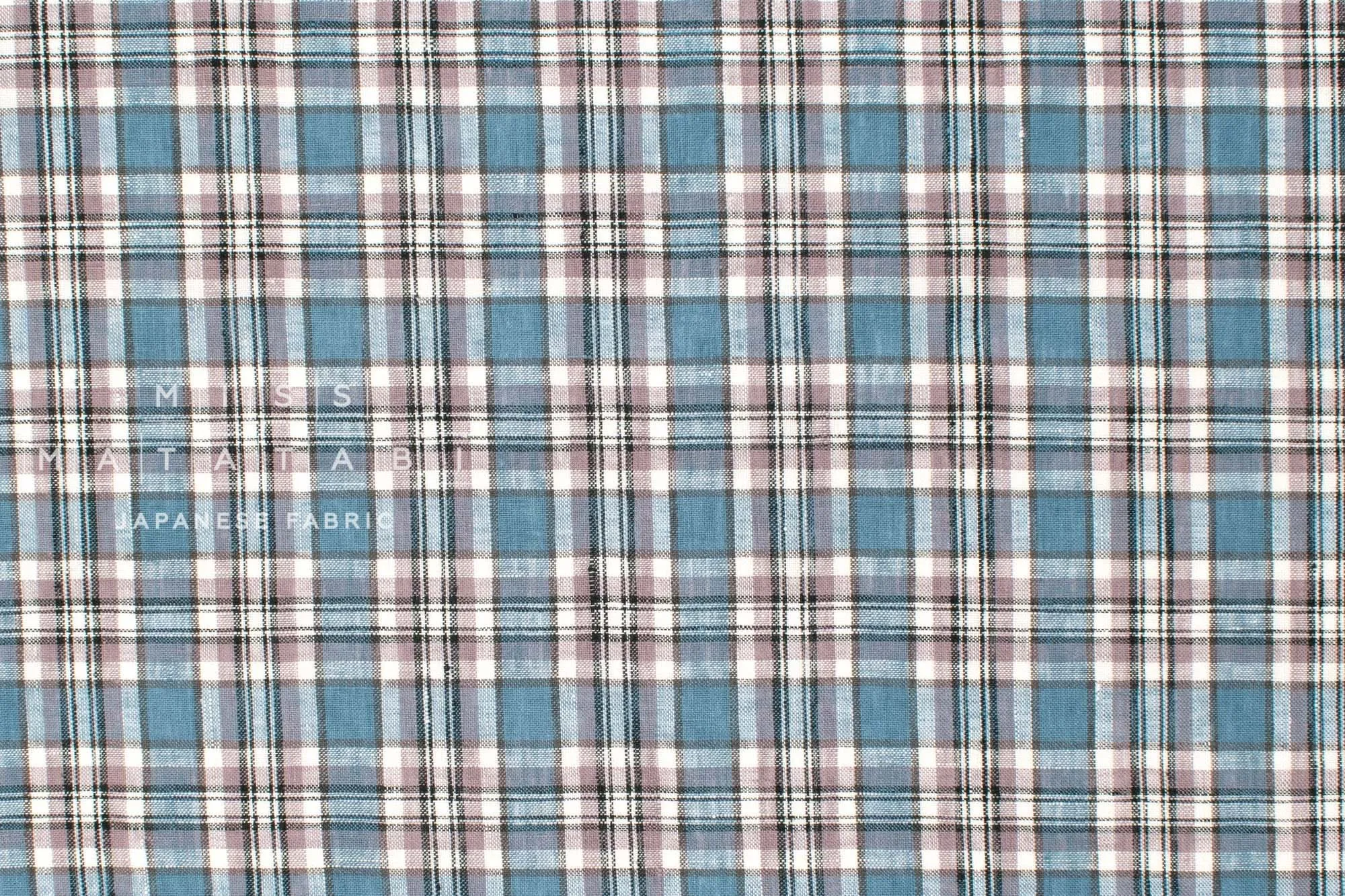 DEADSTOCK 100% Linen Check Plaid - 28