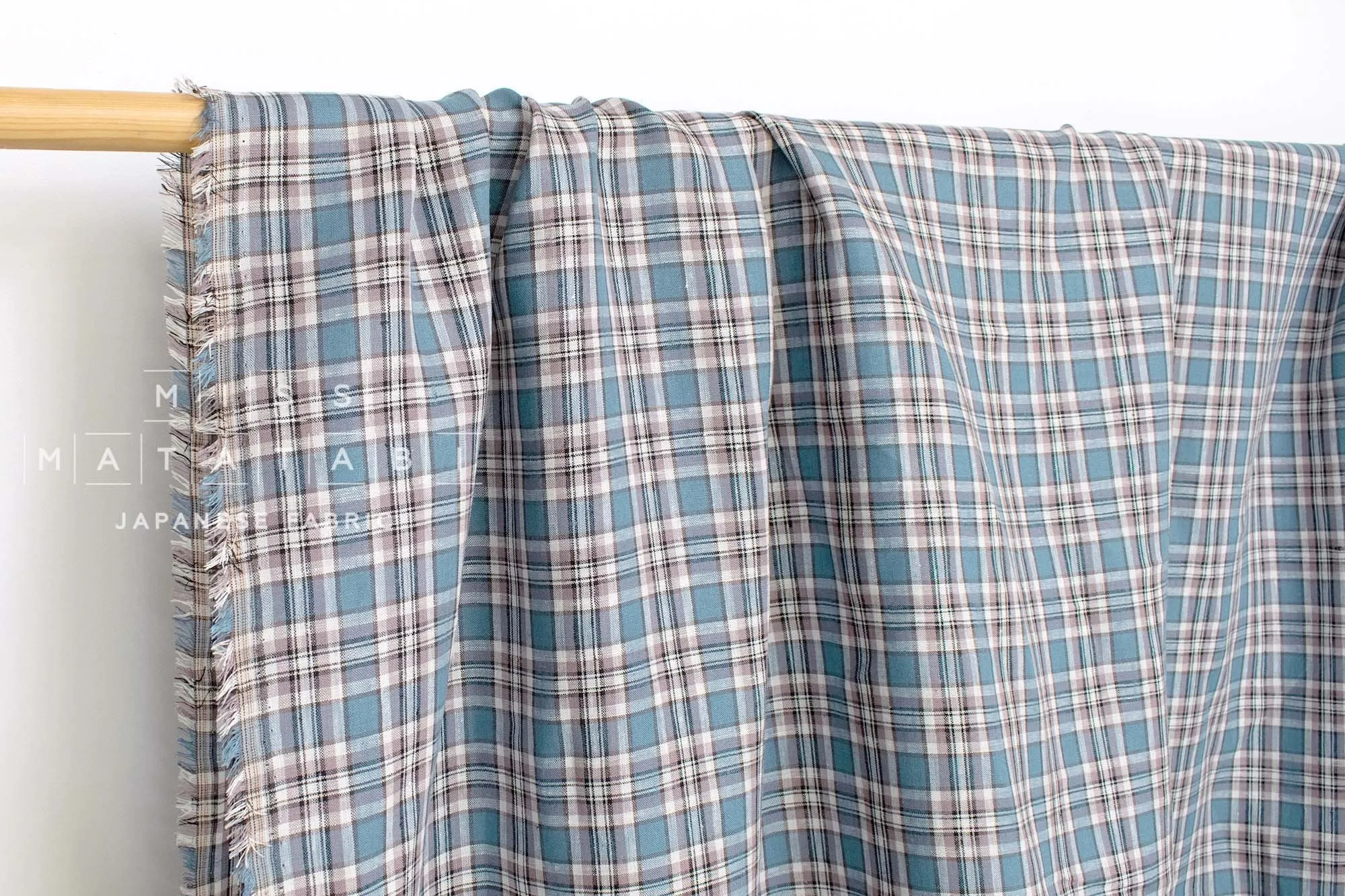 DEADSTOCK 100% Linen Check Plaid - 28