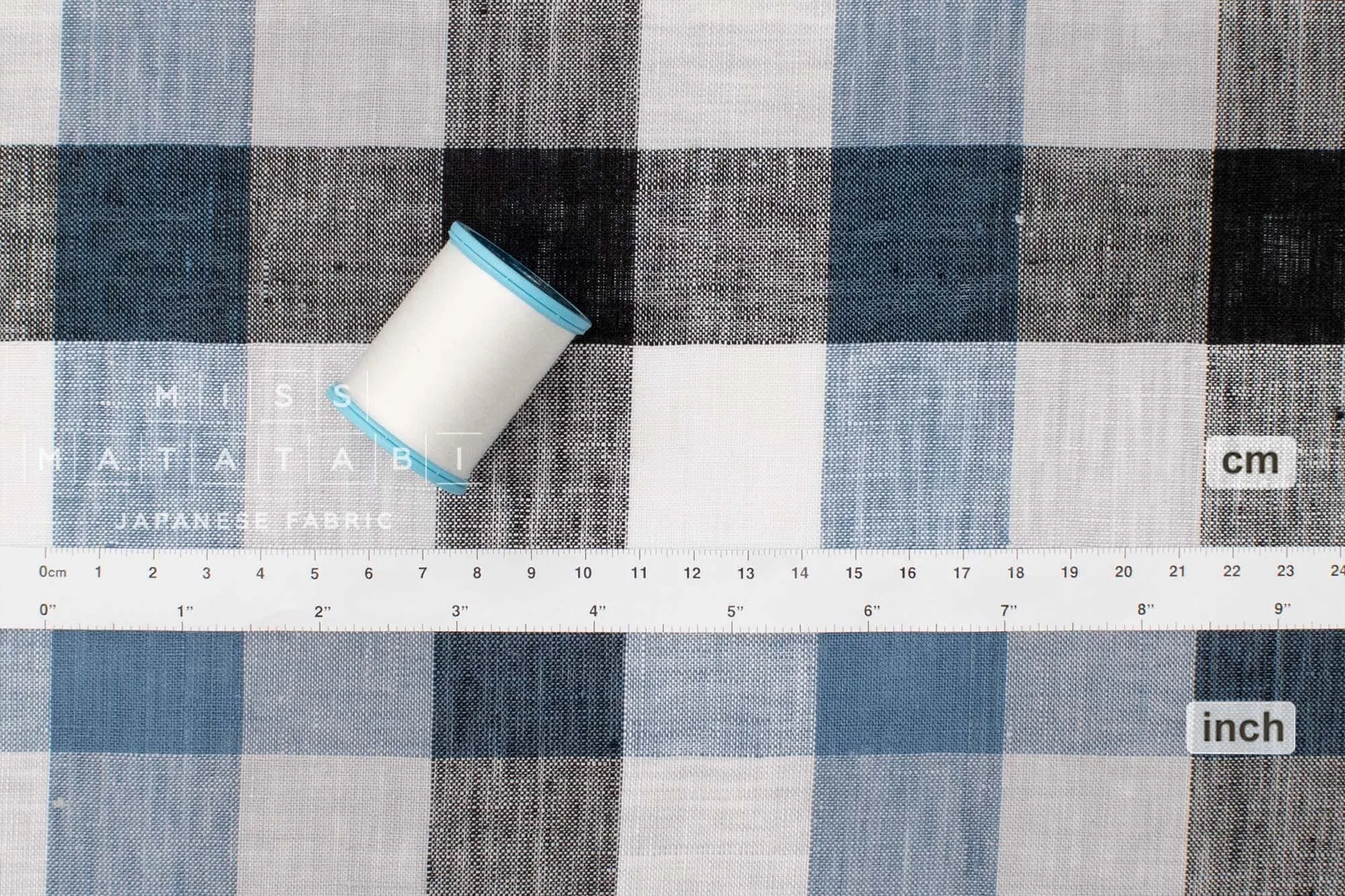 DEADSTOCK 100% Linen Check Plaid - 2