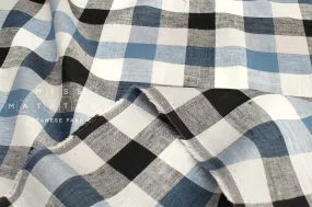 DEADSTOCK 100% Linen Check Plaid - 2