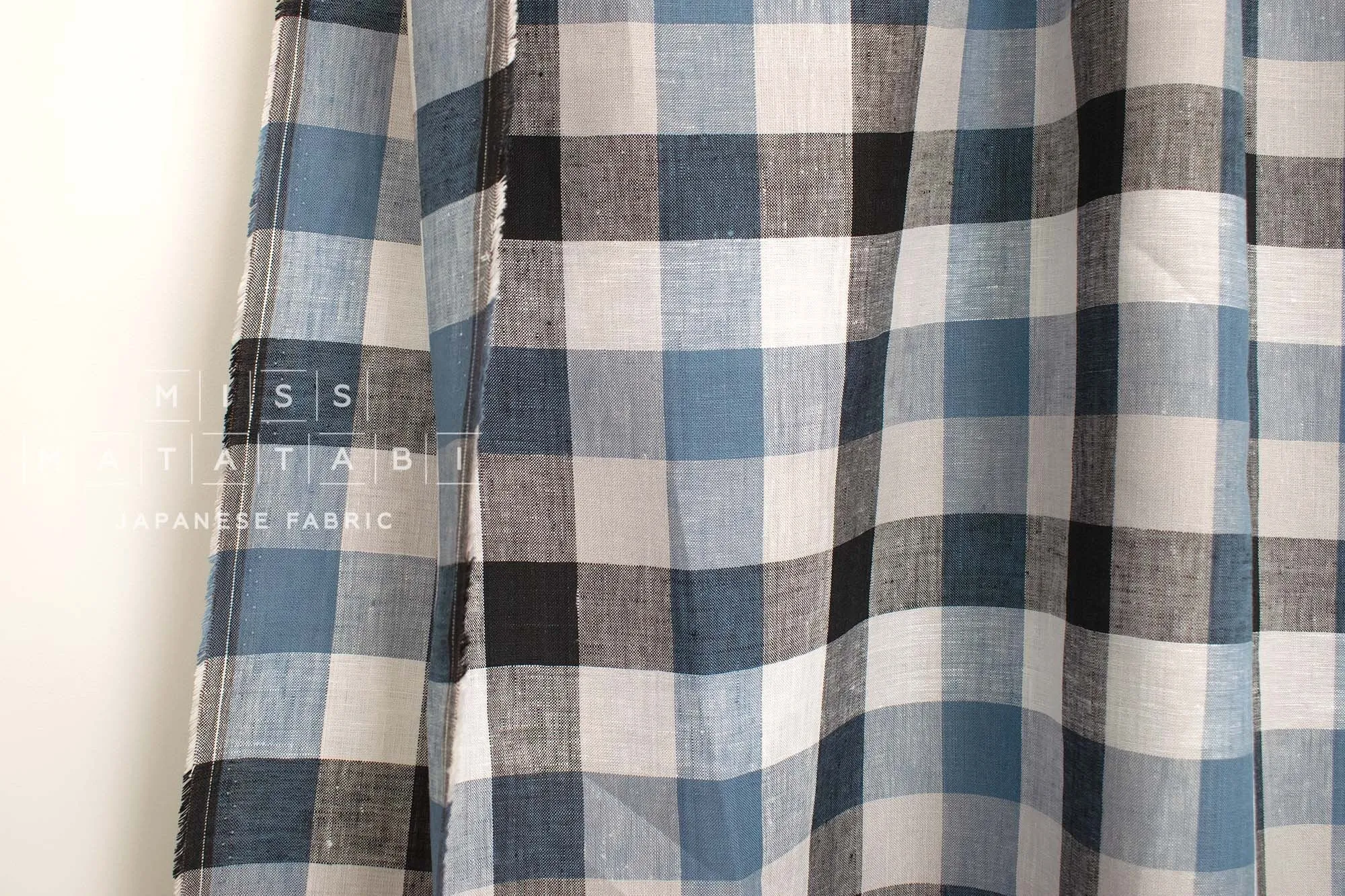 DEADSTOCK 100% Linen Check Plaid - 2