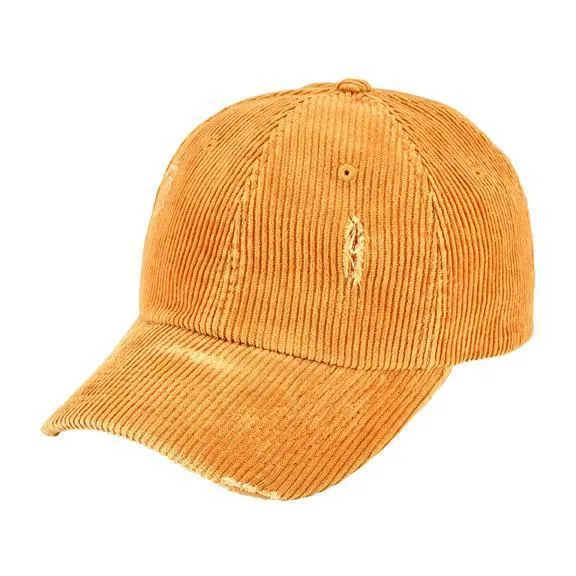 Distressed Corduroy Ball Cap with Adjustable Back Slider