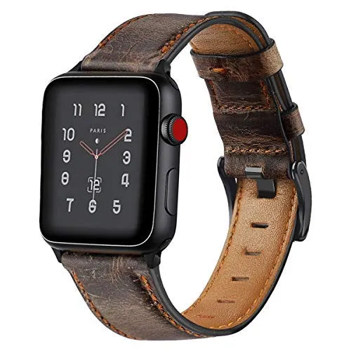 Distressed premium leather watch strap for Apple Watch