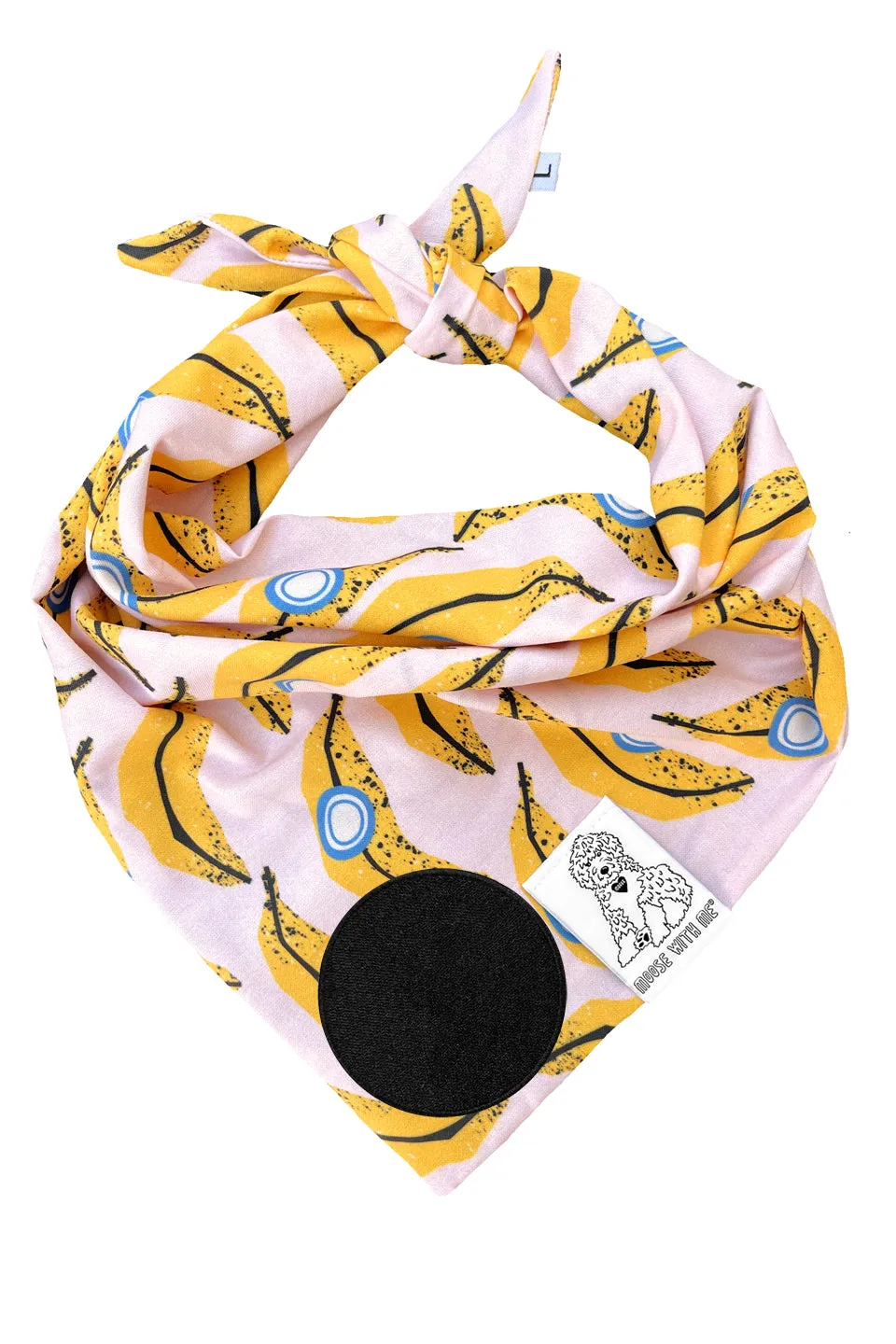 Dog Bandana Bananas - Customize with Interchangeable Velcro Patches