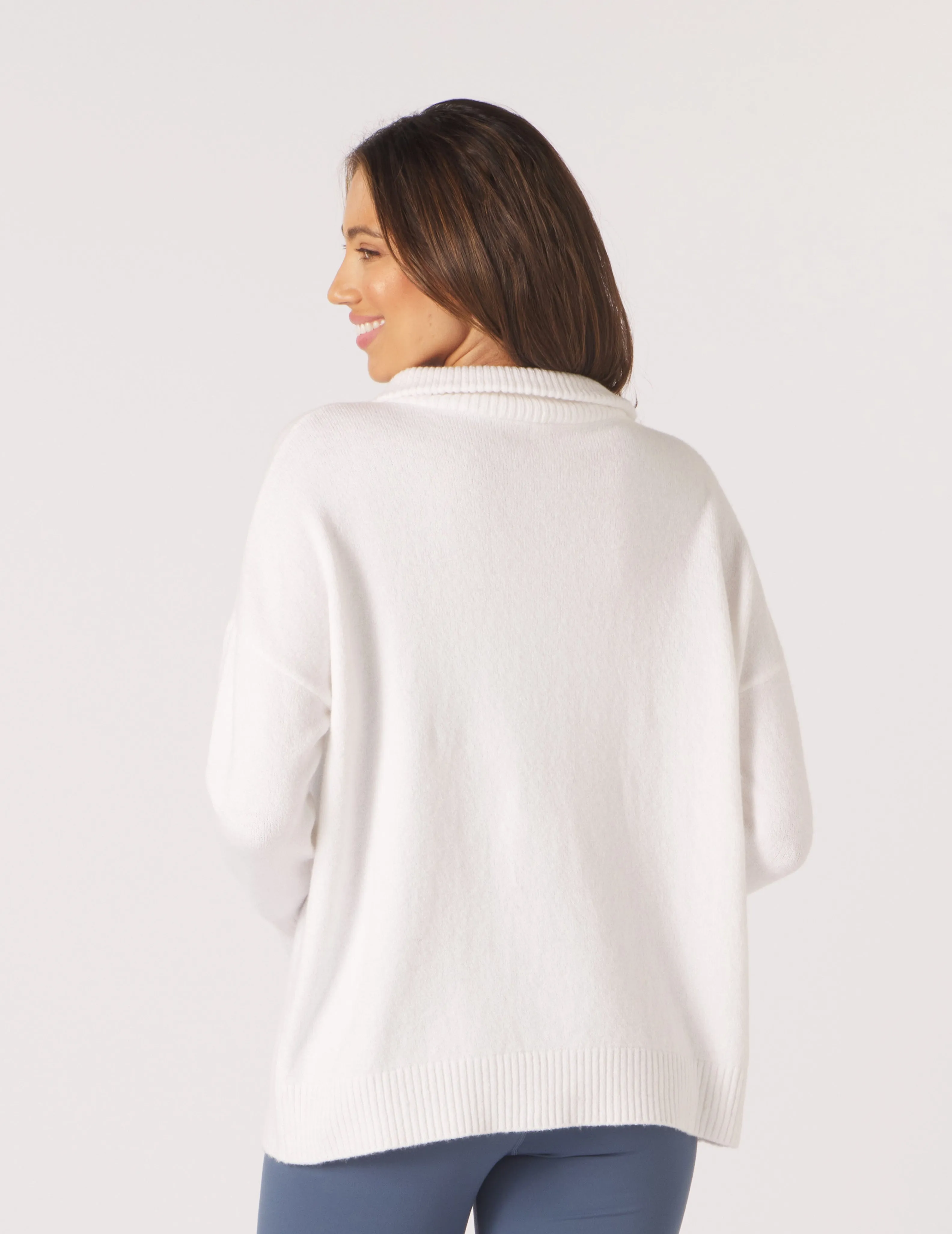 Elevated 1/4 Zip: White