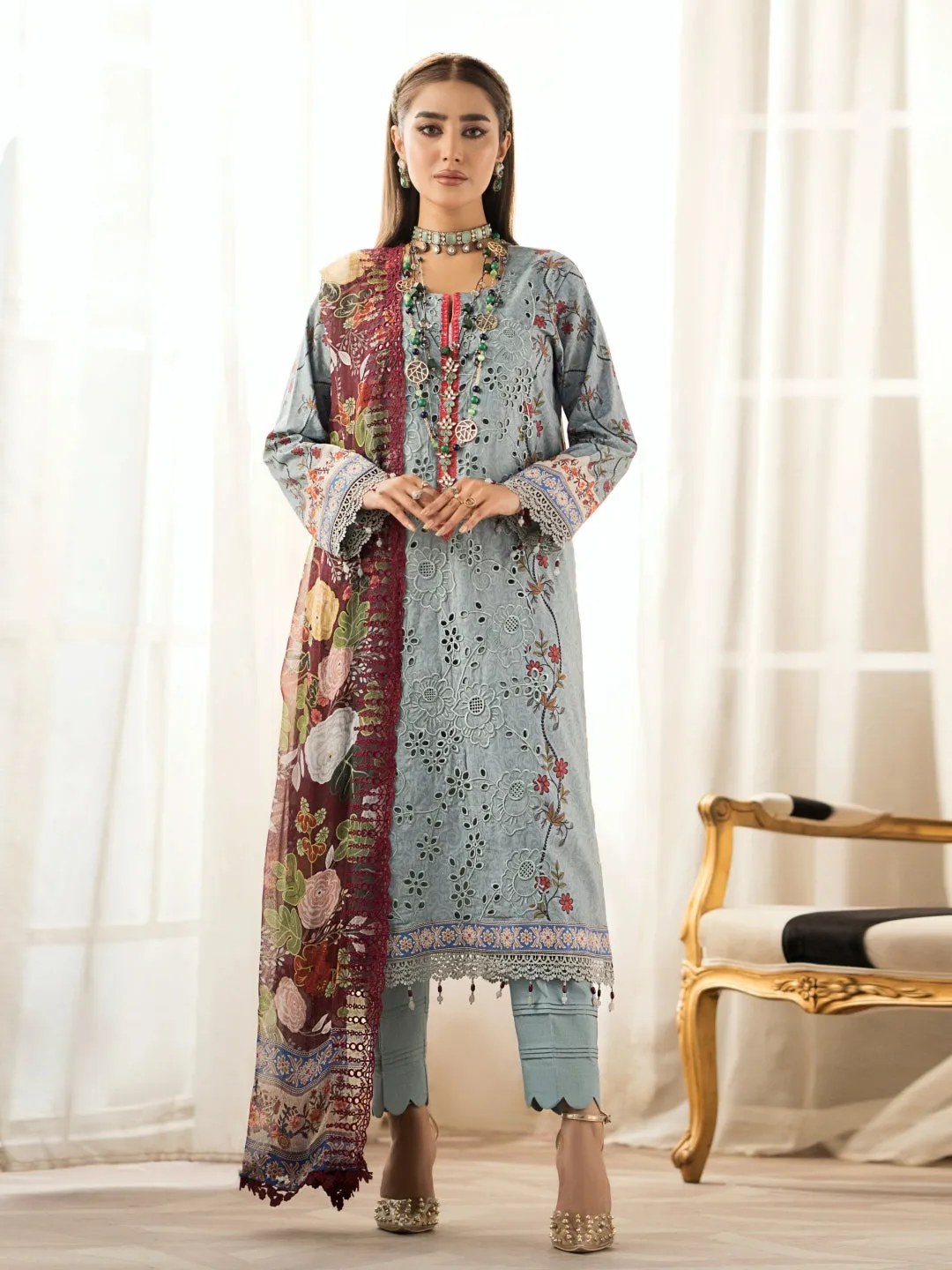 Embroidered Cambric Chikankari