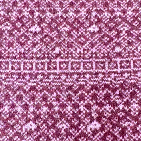 Fair Isle Snood. Purple and pale pink