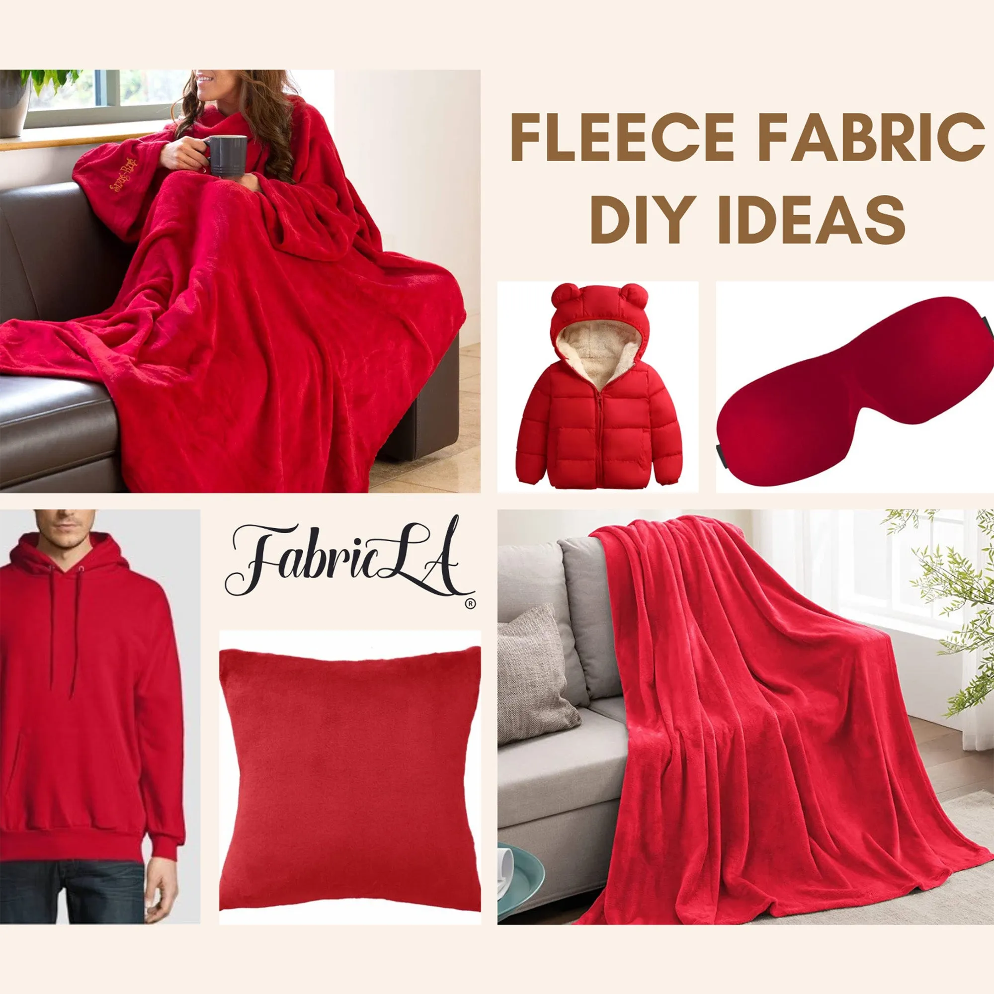 Fleece Fabric By The Yard | Gold