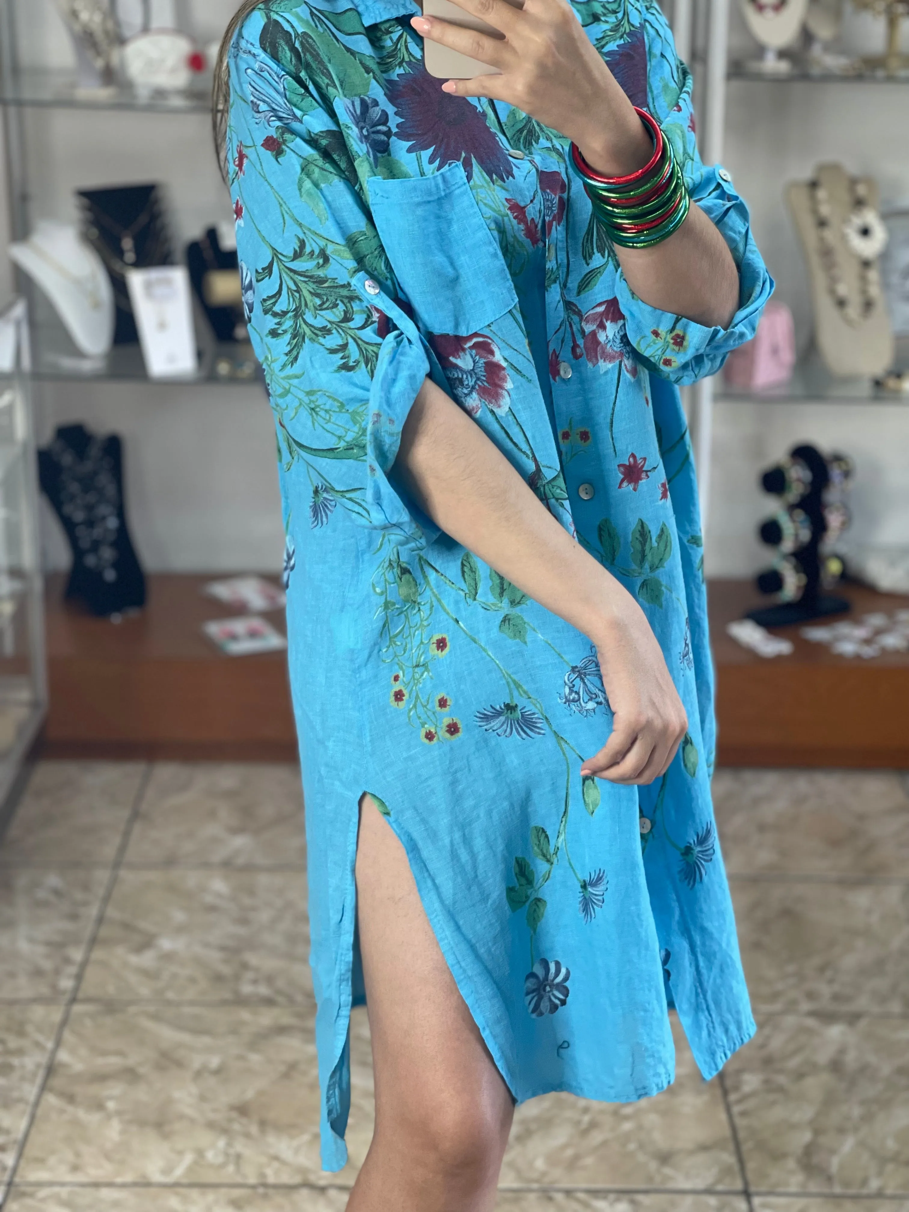 Floral Linen Tunic